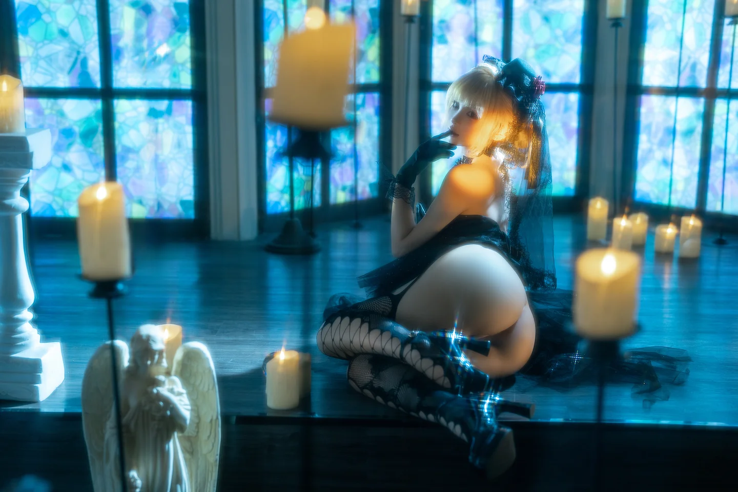 蠢沫沫 - 黑婚纱 [37P,1V-3.15GB] tg@simisebaisi 【丝足阁】027.webp